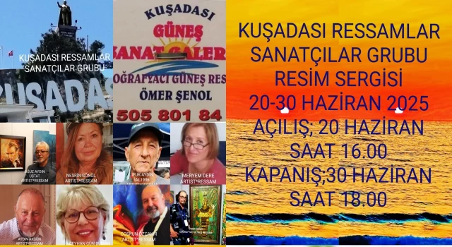 Kuşadası Ressamlar Sanatçılar Karma Resim Sergisi, 20-30 Haziran 2025 tarihinde Güneş Sanat Galerisi'nde Sanatseverlerle Buluşuyor!