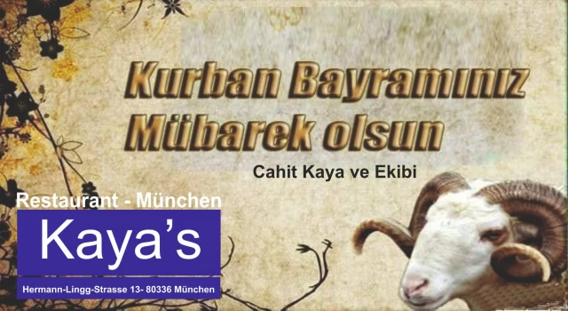 Münihli Gastronom Cahit Kaya'nın Kurban Bayramı Tebrik Mesajı
