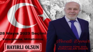 Almanya Türk Sivil Kuruluşları Önderi Necati Demir'den Tebrik Mesajı